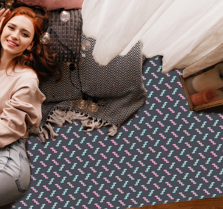 Tappeto vinile per bambini forme ondulate colorate - TenStickers