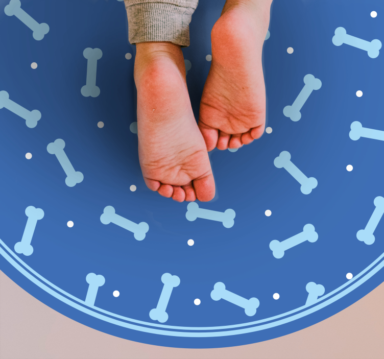 Tappeto vinile rotondo gioco di motivi ossei - TenStickers