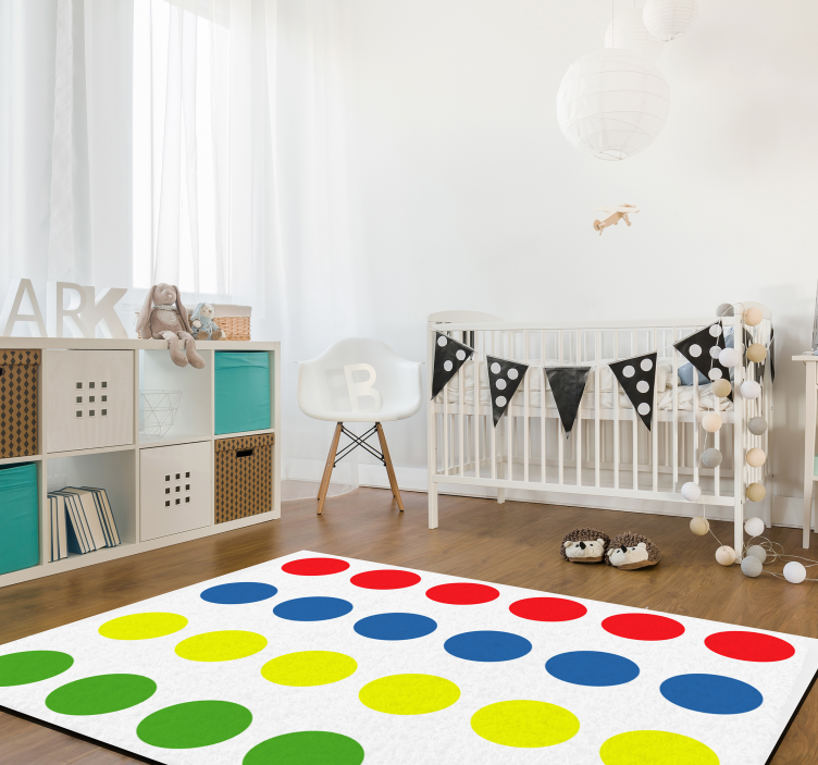 Tappeto vinile per bambini gioco di punti colorati - TenStickers