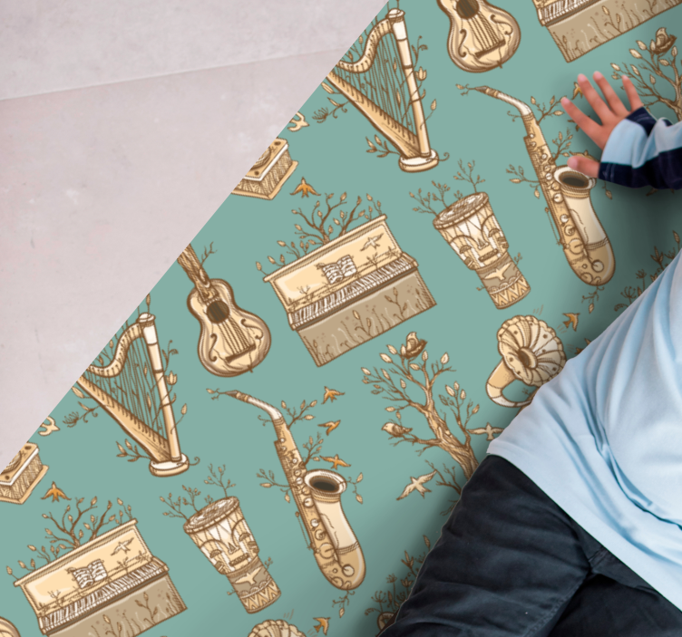 Tappeto vinile per bambini idea di strumenti musicali - TenStickers