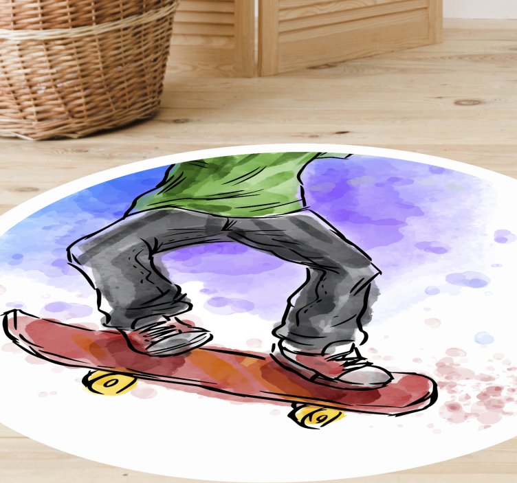 Tappeto vinile per bambini illustrazione dello skateboard - TenStickers