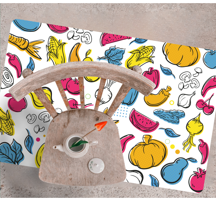 Tappeto pvc cucina illustrazione di frutta vibrante - TenStickers