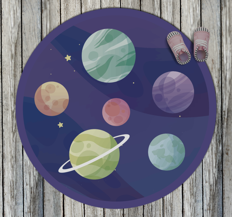 Tappeto vinile per bambini immagini di esplorazione spaziale - TenStickers