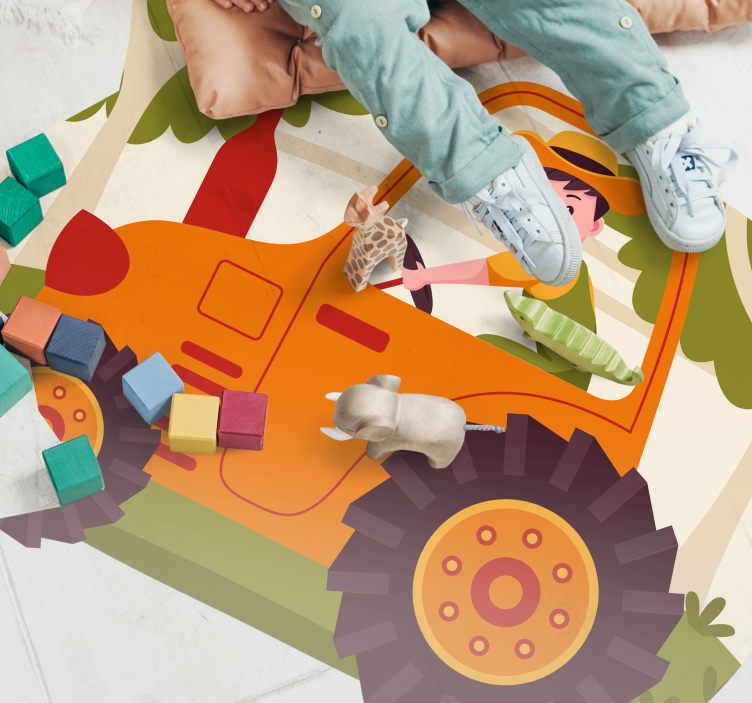 Tappeto vinile per bambini immagini giocose del trattore - TenStickers