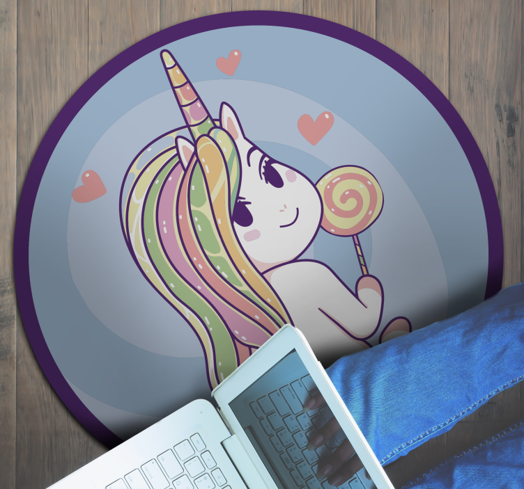 Tappeto vinile per bambini lecca lecca unicorno - TenStickers