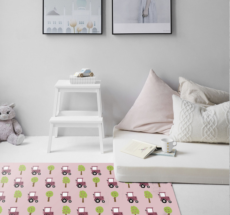 Tappeto vinile per bambini modello di camion giocoso - TenStickers