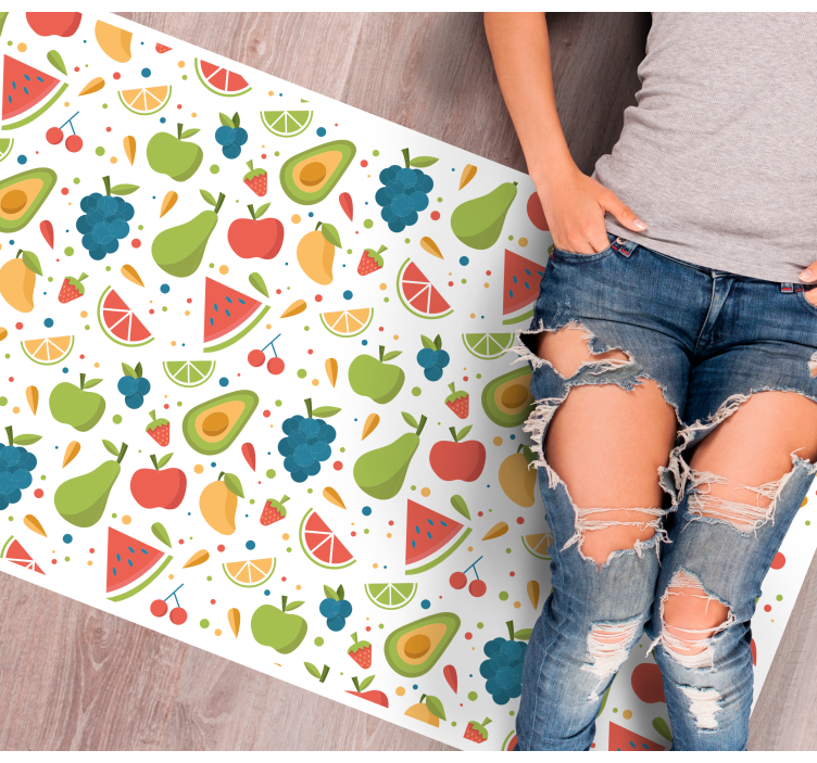Tappeto pvc cucina motivi di frutta colorati - TenStickers