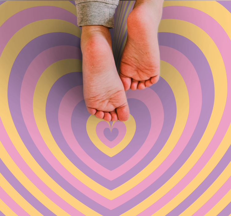 Tappeto vinile per ragazzi design a cuore retrò - TenStickers