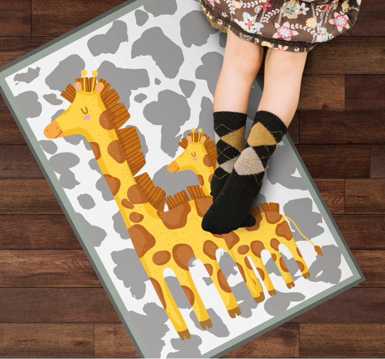 Tappeto vinile per bambini motivo della famiglia giraffa - TenStickers