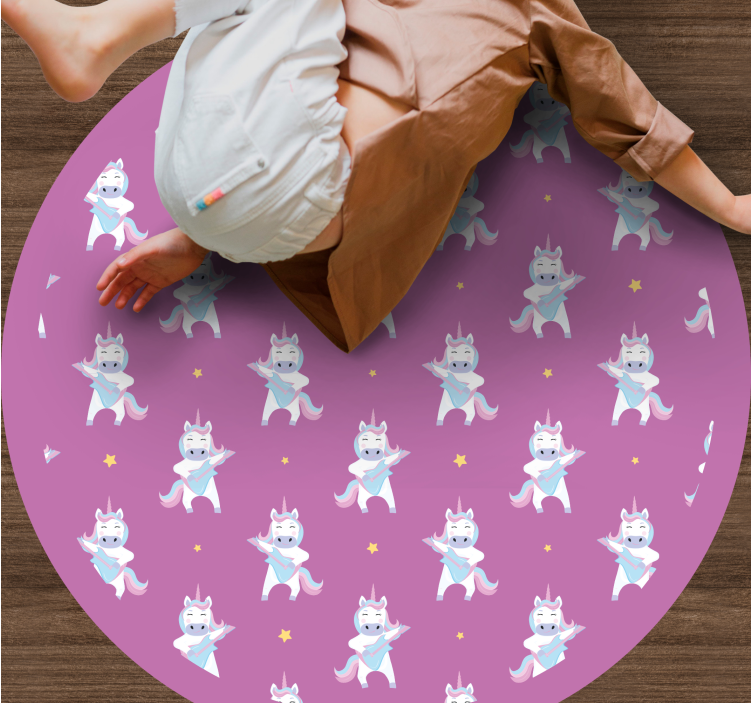 Tappeto vinile per bambini motivo di unicorni giocosi - TenStickers