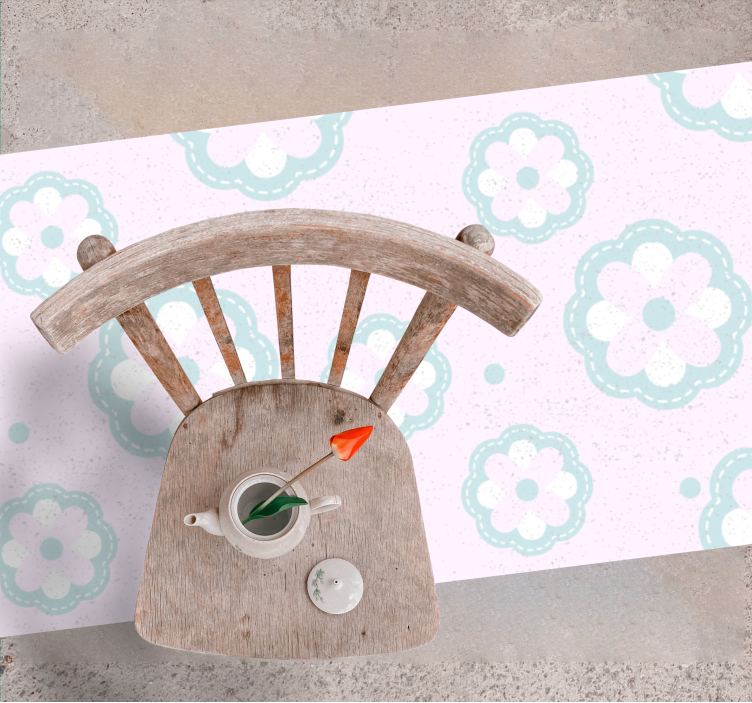 Tappeto vinile per bambini motivo floreale morbido - TenStickers