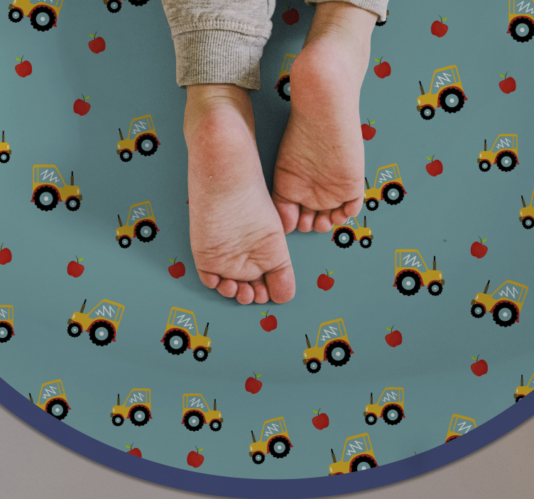 Tappeto vinile per bambini motivo giocoso del trattore - TenStickers