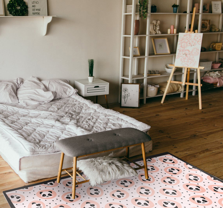 Tappeto vinile animali facce di cuccioli di panda - TenStickers