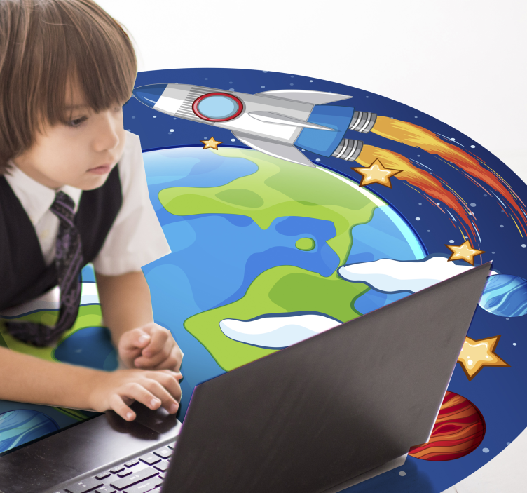 Tappeto vinile per bambini orbita planetaria - TenStickers