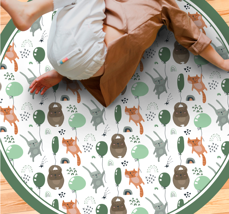 Tappeto vinile per bambini palloncini animali giocosi - TenStickers