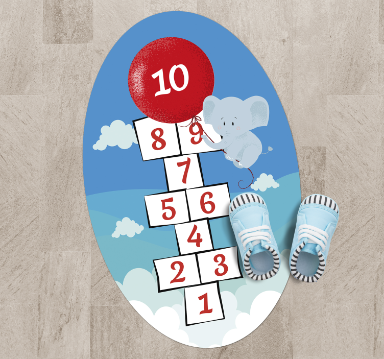 Tappeto vinile per bambini palloncino elefante - TenStickers