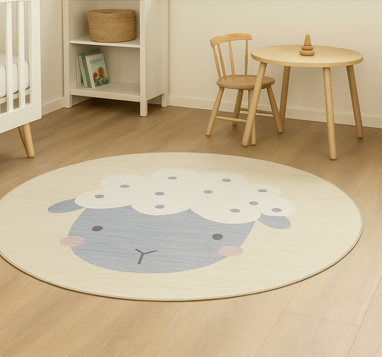 Tappeto vinile per bambini pecorella beige - TenStickers