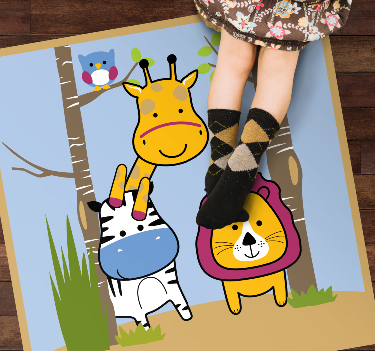 Tappeto vinile per bambini personaggi animali - TenStickers
