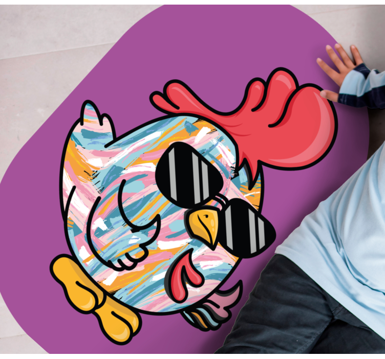 Tappeto vinile per bambini personaggio di pollo chic - TenStickers
