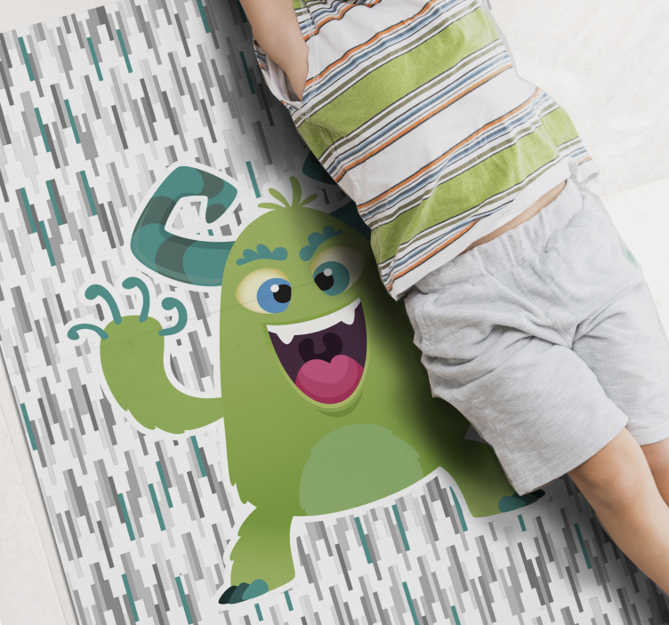 Tappeto vinile per bambini personaggio mostro verde - TenStickers