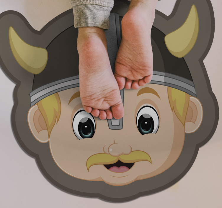 Tappeto vinile per bambini personaggio vichingo biondo - TenStickers