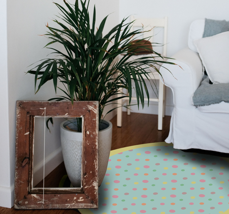 Tappeto in vinile soggiorno puntini vibranti - TenStickers