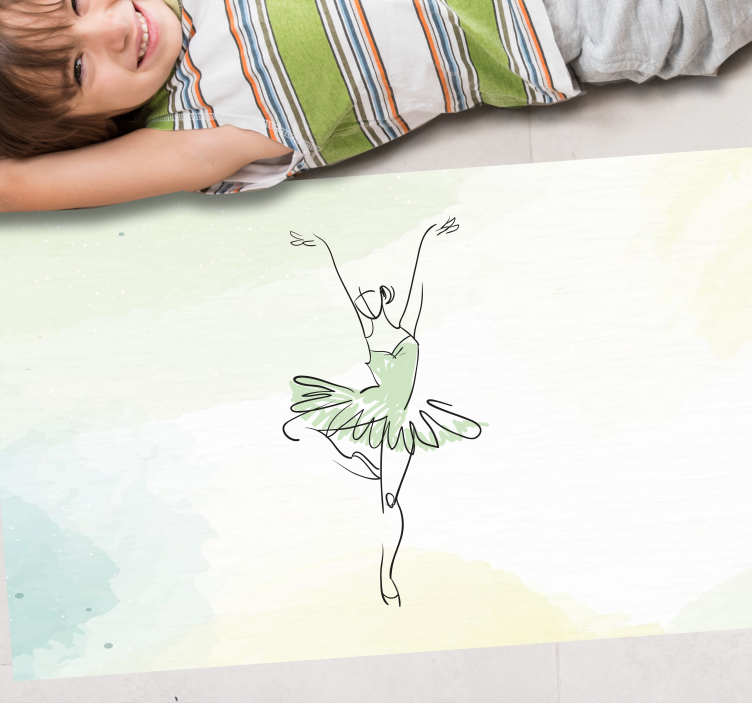 Tappeto vinile per bambini schema di ballerina - TenStickers