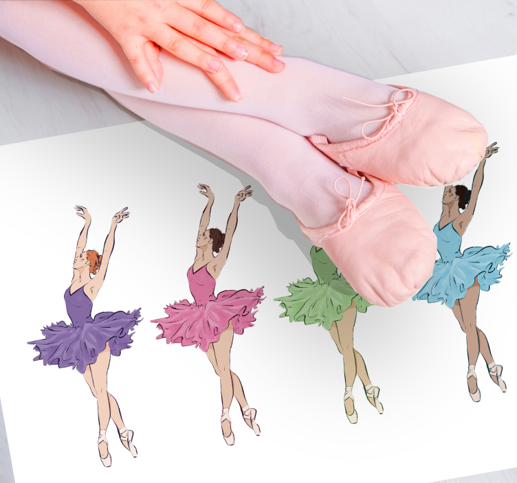 Tappeto vinile per bambini set di ballerini di balletto - TenStickers