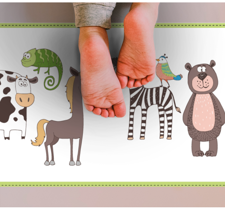 Tappeto vinile per bambini simpatici amici animali - TenStickers