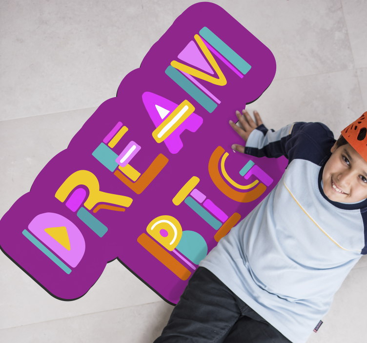 Tappeto vinile per bambini sognare in grande la tipografia - TenStickers