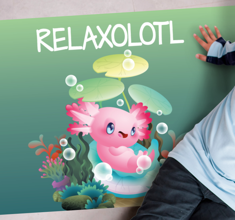 Tappeto vinile per bambini stagno relaxolotl - TenStickers
