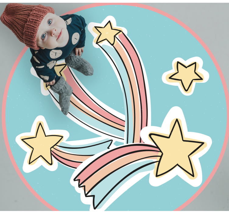 Tappeto vinile per bambini stelle arcobaleno colorate - TenStickers