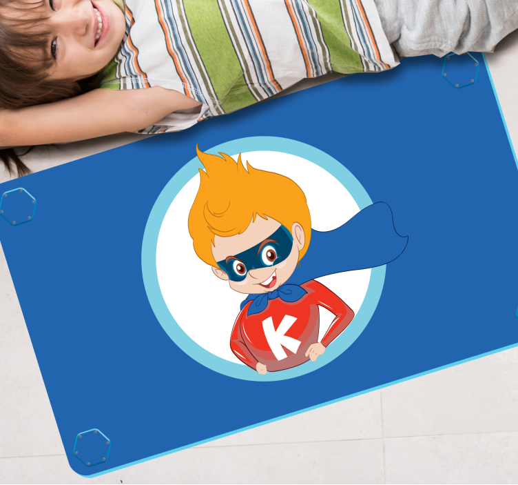 Tappeto vinile per bambini supereroe dei cartoni animati  - TenStickers