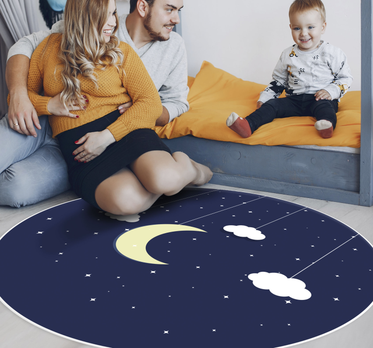 Tappeto vinile per bambini tema della notte stellata - TenStickers