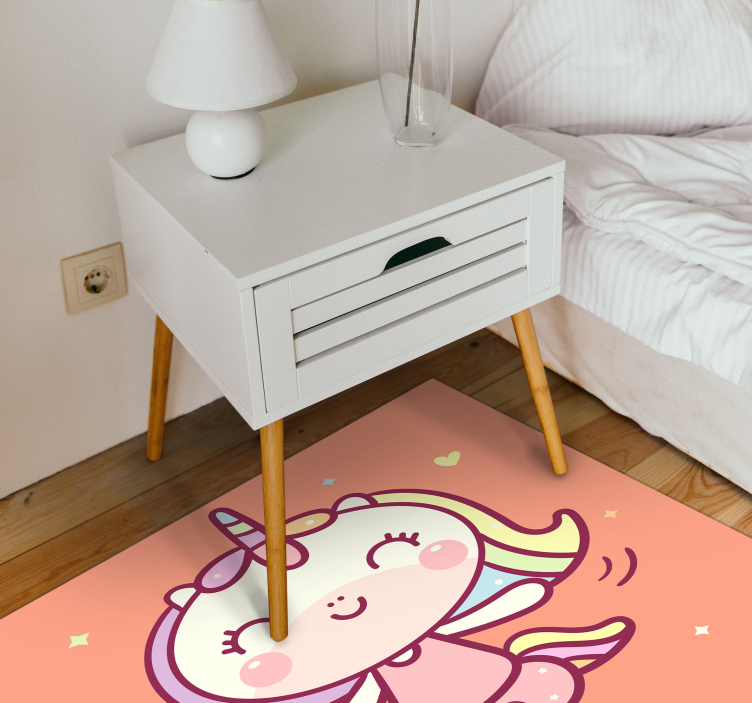 Tappeto vinile per bambini unicorno dei cartoni animati - TenStickers