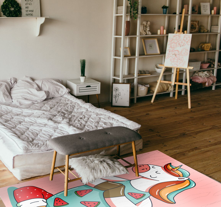 Tappeto vinile per bambini unicorno meditante - TenStickers