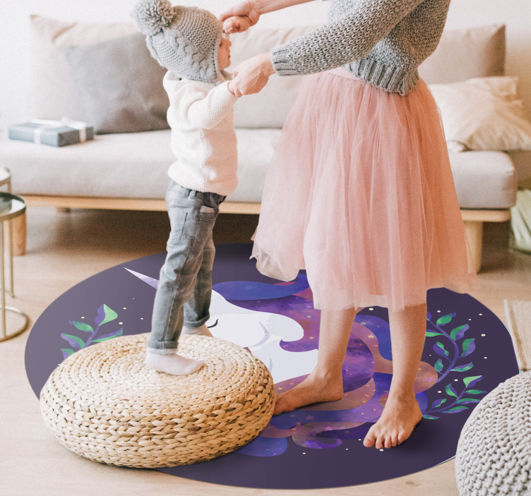 Tappeto vinile per bambini unicorno mistico - TenStickers