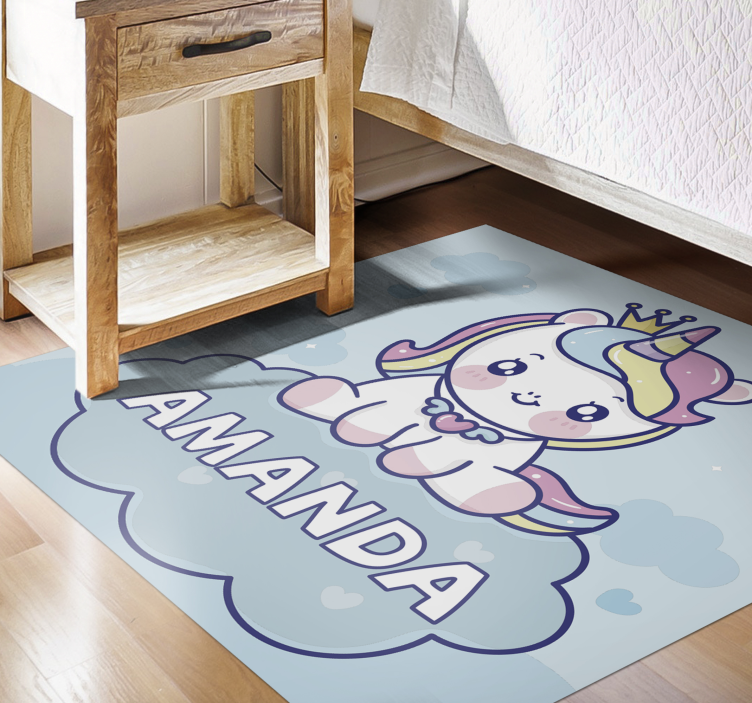 Tappeto vinile per bambini unicorno personalizzato - TenStickers
