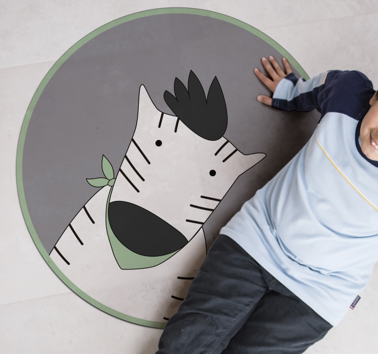 Tappeto vinile per bambini zebra allegra - TenStickers