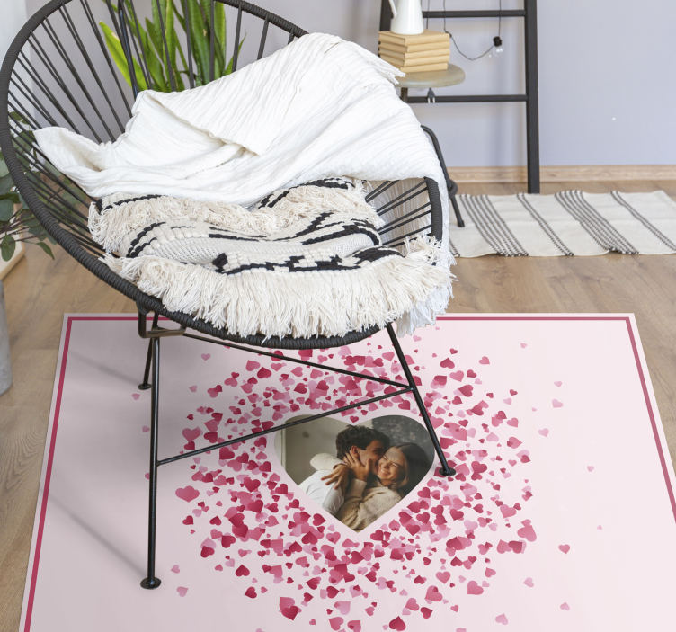 Tappeto vinile camera da letto a forma di cuore con foto - TenStickers
