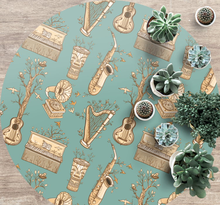 Tappeto vinile per bambini armonia degli strumenti musicali - TenStickers