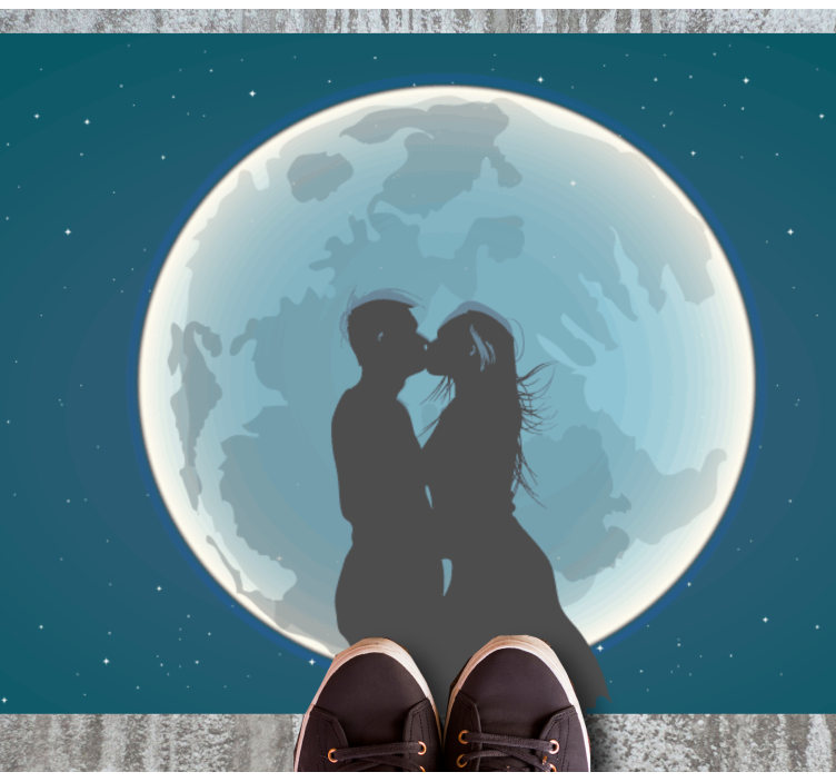 Tappeto vinile camera da letto bacio al chiaro di luna - TenStickers