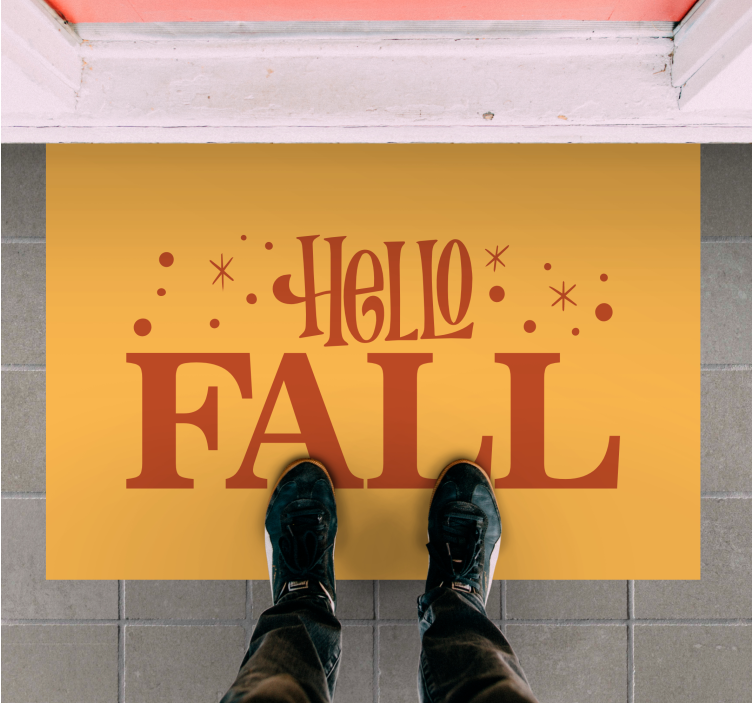 Tappeto vinile frase benvenuti vibrazioni autunnali - TenStickers