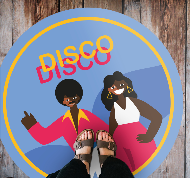 Tappeto vinile rotondo eleganti atmosfere disco - TenStickers