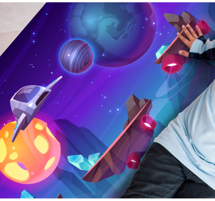 Tappeto vinile per bambini avventura intergalattica - TenStickers