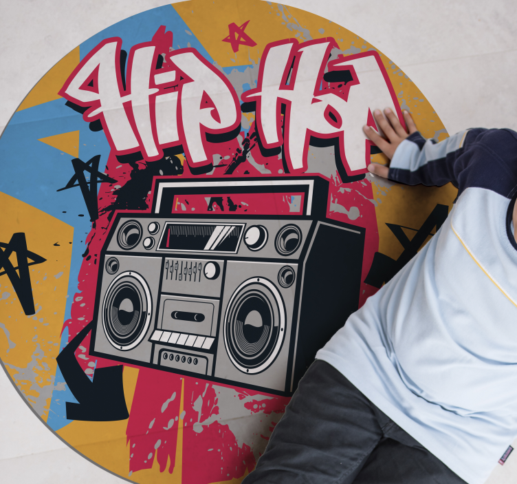 Tappeto vinile per ragazzi boombox hip-hop - TenStickers