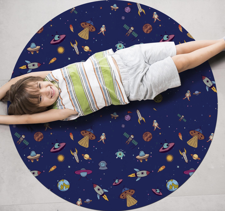 Tappeto vinile per bambini concetto di spedizione cosmica - TenStickers