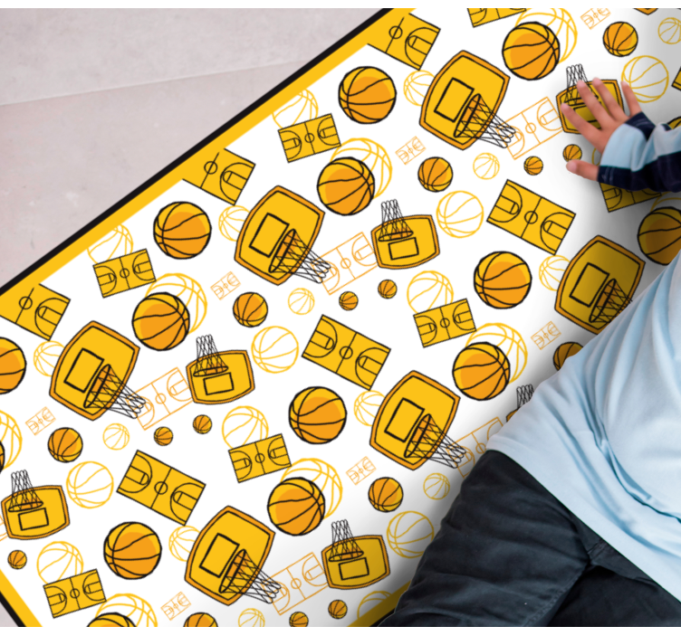 Tappeto vinile per ragazzi divertimento con il basket - TenStickers