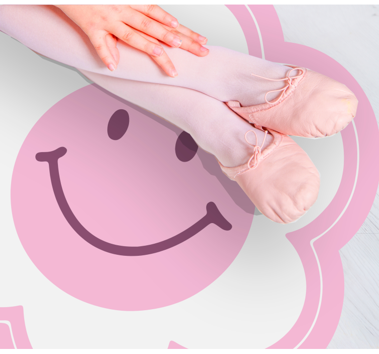 Tappeto vinile per ragazzi emblema floreale sorridente - TenStickers