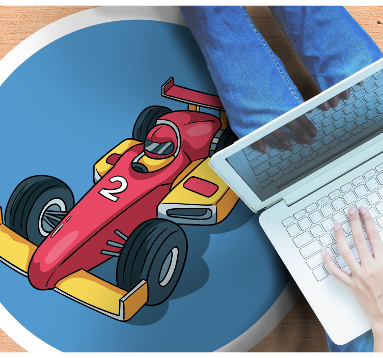 Tappeto vinile per ragazzi follia delle auto da corsa - TenStickers